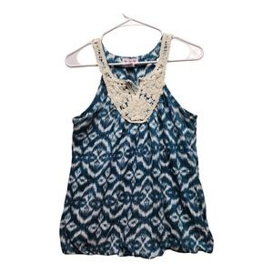 "Three Pink Hearts Trixxi Green/White Halter Top - Size M - 100% Cotton - Pre-Ow